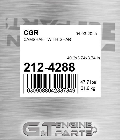 212-4288 Camshaft With Gear