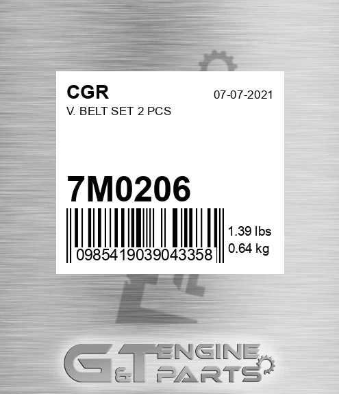 7M0206 V. Belt Set 2 Pcs