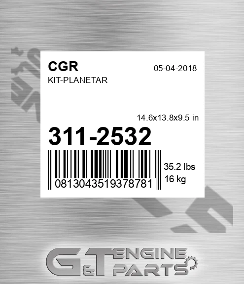 311-2532 Kit-planetar for CGR