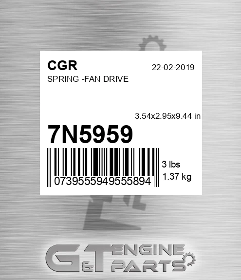 7N5959 CGR Spring -fan Drive