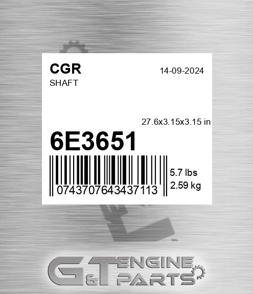 6E3651 Shaft