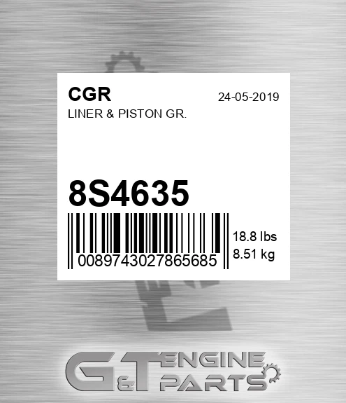 8S4635 Liner & Piston Gr.
