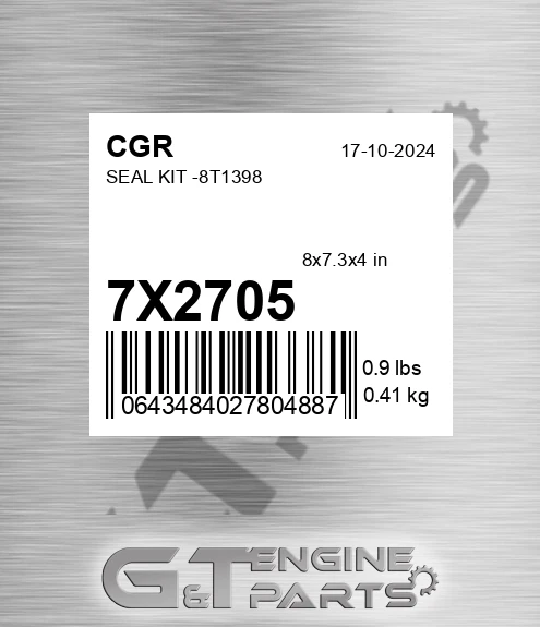 7X2705 Seal Kit -8t1398 for CGR