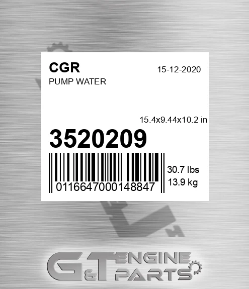 3520209 CGR Pump Water