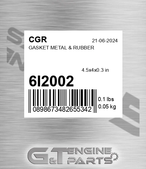 6I2002 Gasket Metal & Rubber
