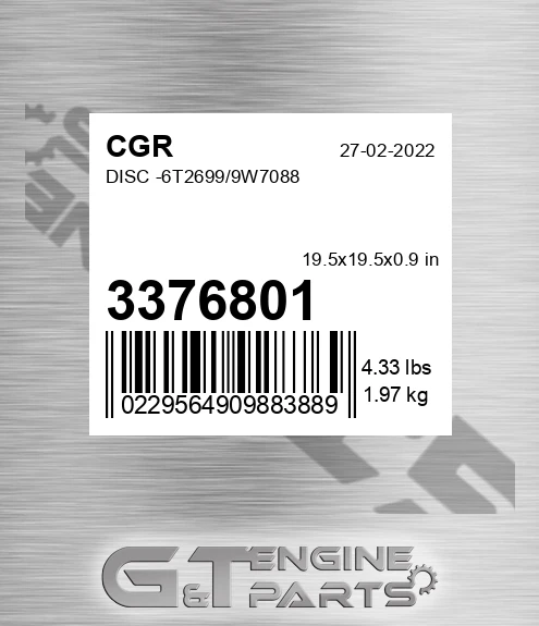 3376801 Disc -6t2699/9w7088