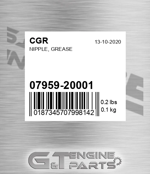 07959-20001 Nipple, Grease