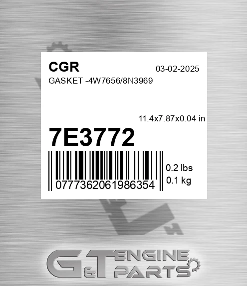 7E3772 CGR Gasket -4w7656/8n3969