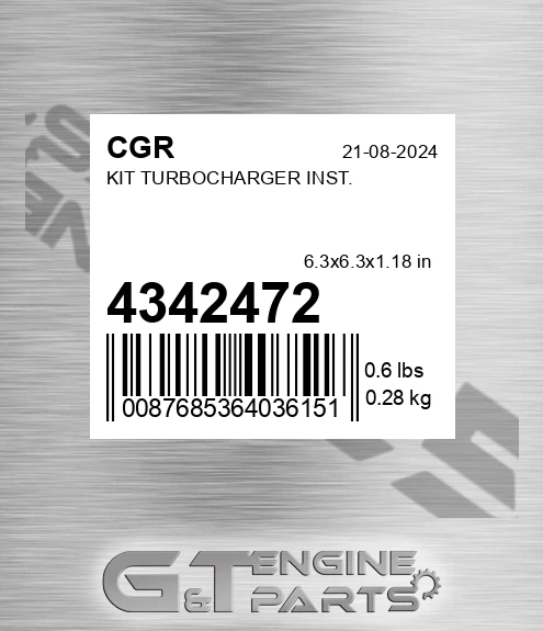 4342472 Kit Turbocharger Inst.