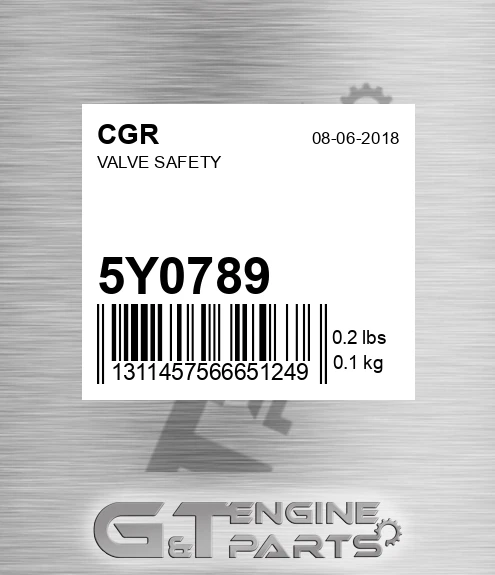 5Y0789 Valve Safety for CGR