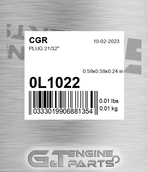 0L1022 CGR Plug 21/32"