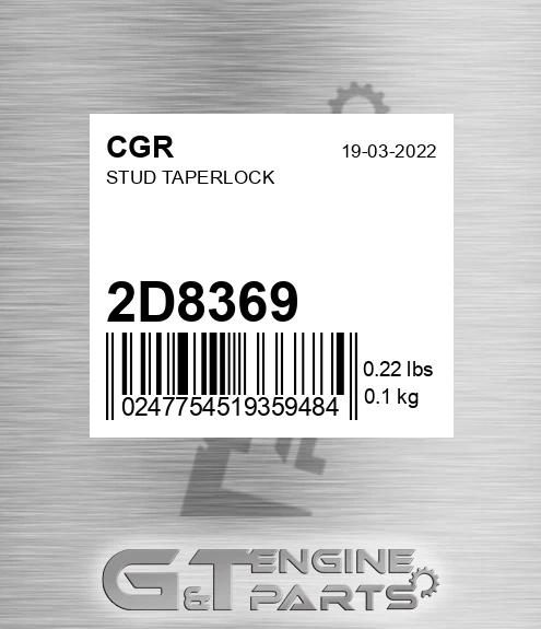 2D8369 CGR Stud Taperlock
