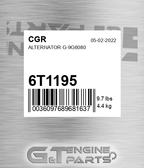 6T1195 CGR Alternator G-9g6080