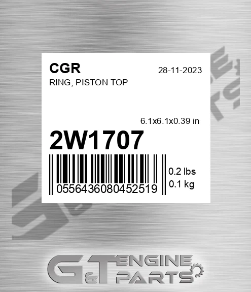 2W1707 Ring, Piston Top