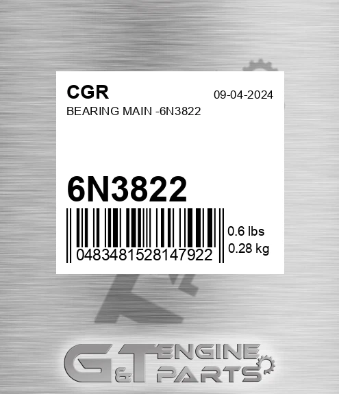6N3822 CGR Bearing Main -
