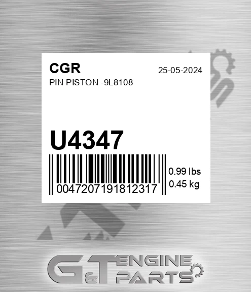 U4347 Pin Piston -9l8108