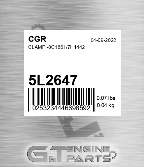 5L2647 Clamp -8c1861/7h1442 for CGR