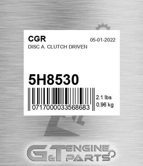 5H8530 Disc A. Clutch Driven