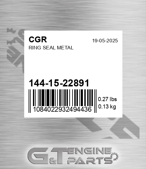 144-15-22891 Ring Seal Metal