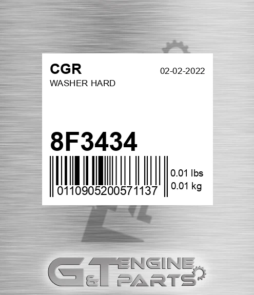 8F3434 CGR Washer Hard