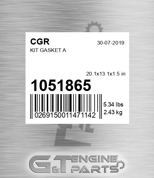 1051865 CGR Kit Gasket A