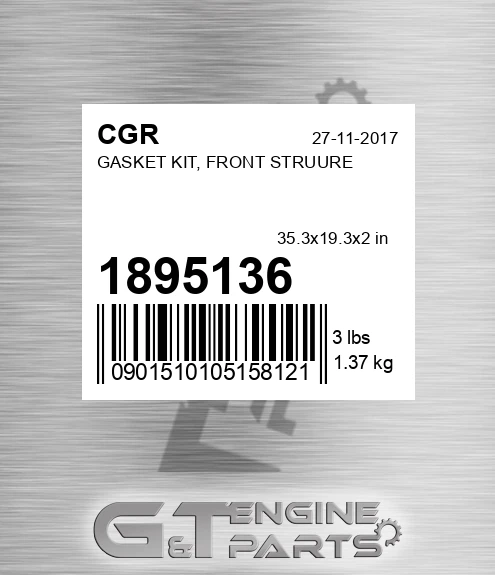 1895136 Gasket Kit, Front Struure