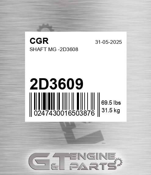 2D3609 Shaft Mg -2d3608