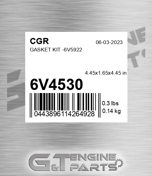 6V4530 Gasket Kit -6v5922