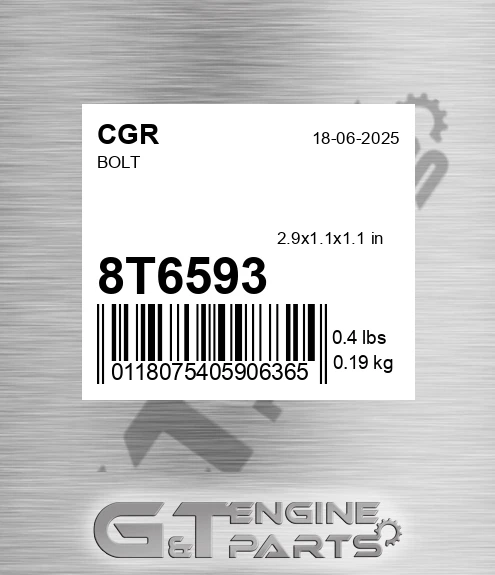 8T6593 Bolt for CGR