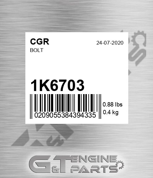 1K6703 CGR Bolt