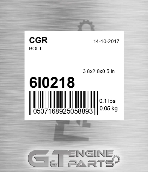 6I0218 CGR Bolt