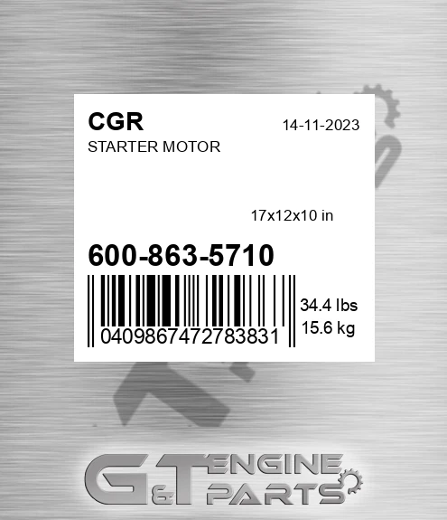 600-863-5710 Starter Motor