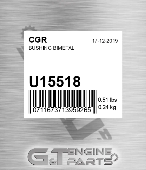 U15518 CGR Bushing Bimetal