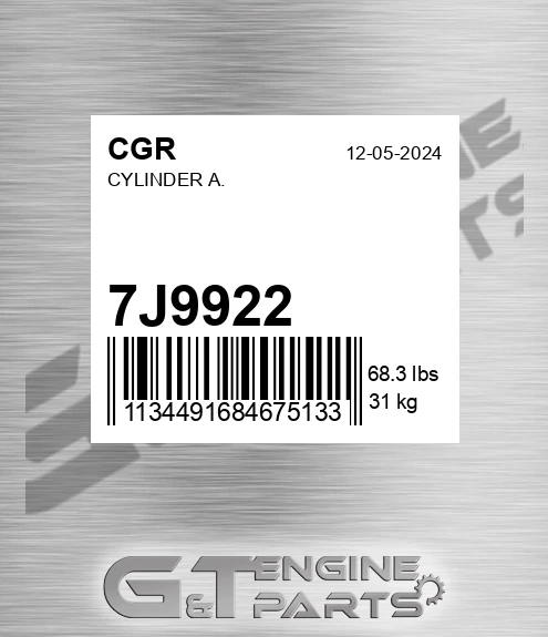7J9922 CGR Cylinder A.