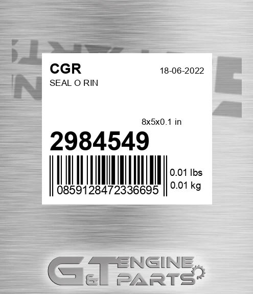 2984549 Seal O Rin for CGR