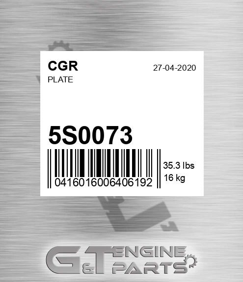 5S0073 Plate