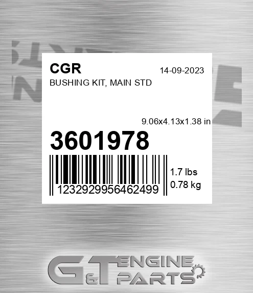 3601978 CGR Bushing Kit, Main Std