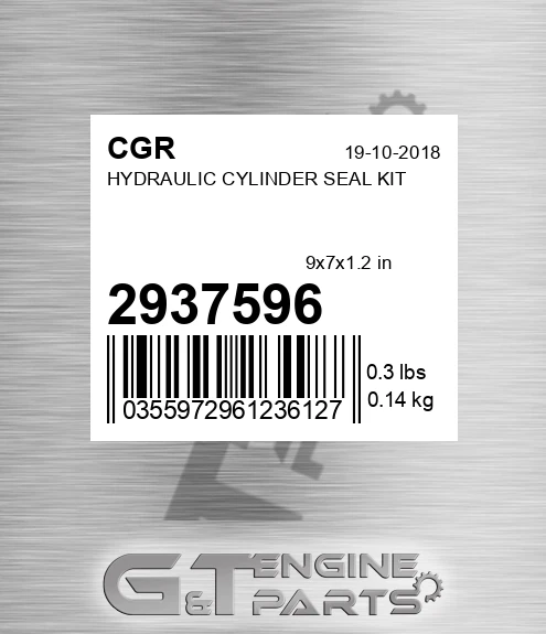 2937596 Hydraulic Cylinder Seal Kit