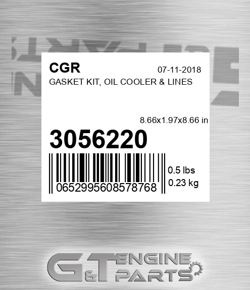 3056220 Gasket Kit, Oil Cooler & Lines for CGR