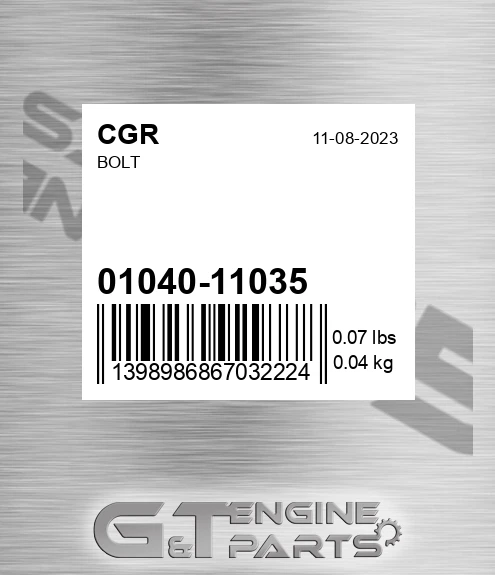 01040-11035 Bolt for CGR