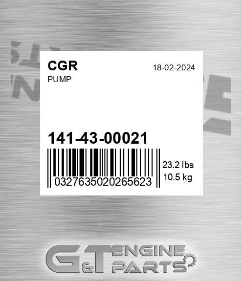 141-43-00021 Pump for CGR