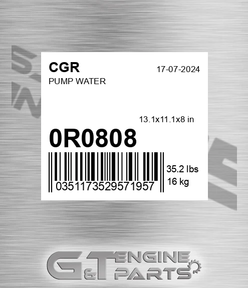 0R0808 CGR Pump Water