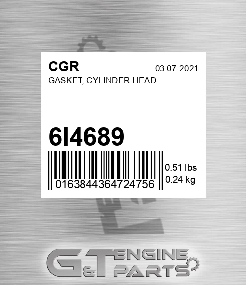 6I4689 CGR Gasket, Cylinder Head