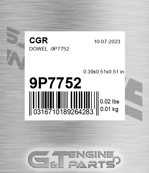 9P7752 Dowel -