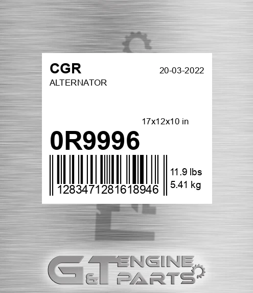 0R9996 Alternator for CGR