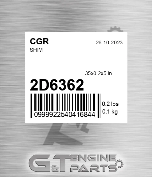 2D6362 CGR Shim