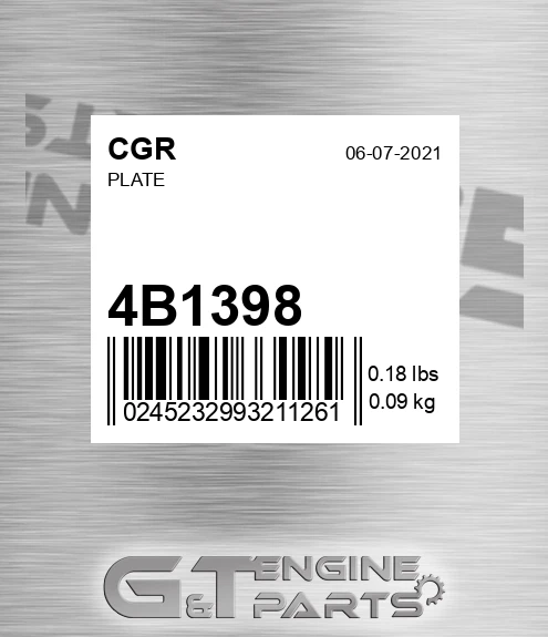 4B1398 Plate