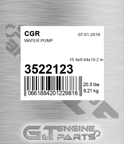 3522123 CGR Water Pump