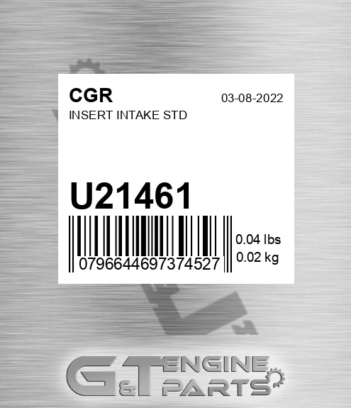 U21461 Insert Intake Std