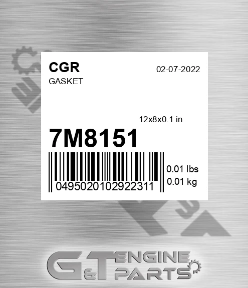 7M8151 CGR Gasket